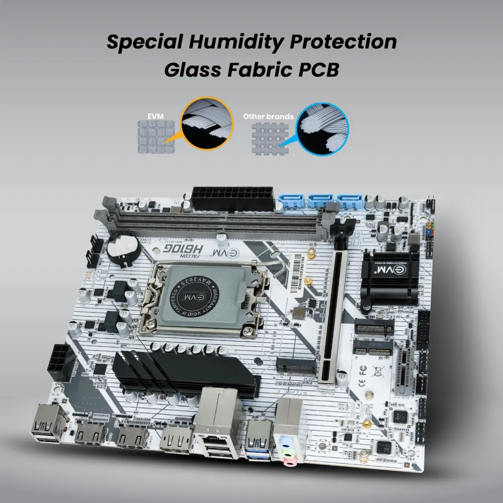 EVM H610G DDR4 Falcon Motherboard For Intel 12th to 14th Gen With NVMe Slot view 4